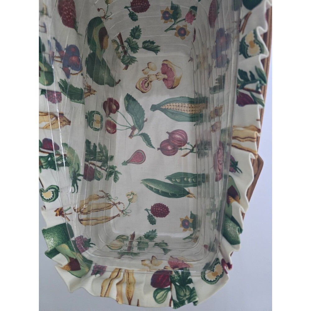 1987 Longaberger Large Vegetable With Fabric And Plastic Linerd